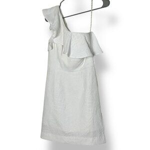 NWT Lilly Pulitzer Pineapple Pucker Jacquard WHITE KIPTON ROMPER One Shoulder 00